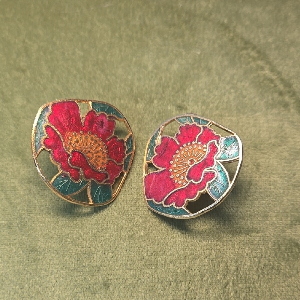 Floral Enamel Earrings